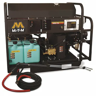MI-T-M Gas-Powered Pressure Washer: Heavy Duty, Skid Mount, 4,000 psi, 4.5 gpm - Hot Water Pressure Washers