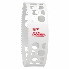 This 6-inch diameter bi-metal hole saw is designed for cutting through wood, metal, and plastic. With 3.5 teeth per inch and a maximum cutting depth of 1-5/8 inches, it is suitable for applications such as electrical installations, plumbing, and industrial maintenance. The saw requires a separate arbor for use.