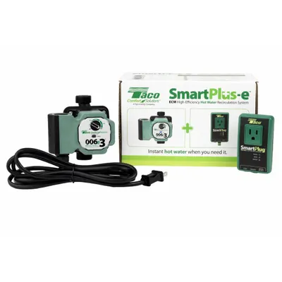 TACO Circulating Pump: 1/25 hp HP, 120V AC, Polypropylene, Variable, 11 gpm - General-Purpose Inline Circulator Pumps