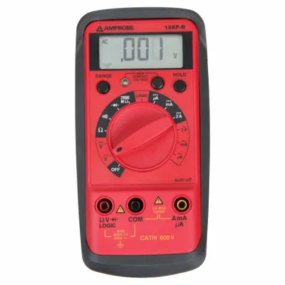 AMPROBE Digital Multimeter: Avg, CAT III 600V, 600 V Max AC Volt Measurement - Standard Feature Multimeters