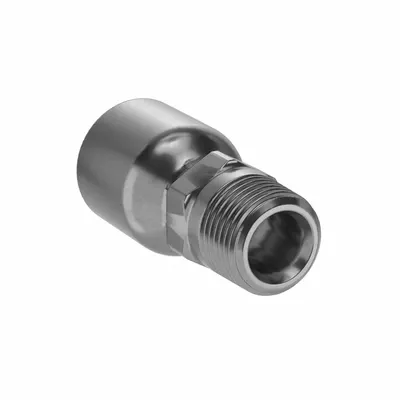 Parker Hydraulic Crimp Fitting: Steel x Steel, Straight, -4 For Hose Dash Size - Parker Crimp Hydraulic Hose Fittings with NPTF Connection