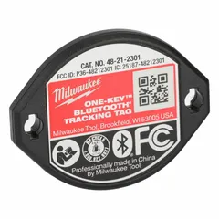 Bluetooth tracking tag for the Milwaukee One-Key asset management system. Attaches to tools or equipment using the integrated zip-tie. Helps locate and track assets within the One-Key ecosystem.