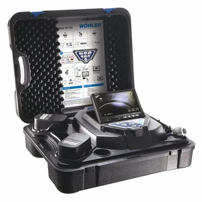 WOHLER Pipe Inspection System: VIS 350 PLUS, 100 ft Lg., 8 in Max. Pipe Dia., Fixed - Wohler Pipe Inspection Camera Reels