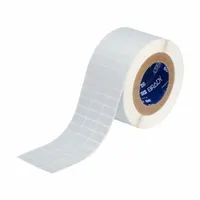Pre-Cut Label Stock Roll: 1/2 in x 1 in, 3 11/32 in x 1/2 in, Metalized Polyester, Gray (MPN THT-5-428-10)