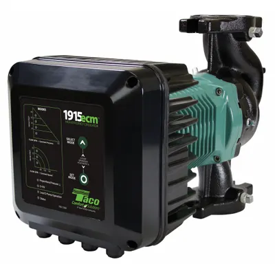 TACO Circulating Pump: 7/8 hp HP, 200-240V AC, Cast Iron, Variable, 120 gpm - General-Purpose Inline Circulator Pumps