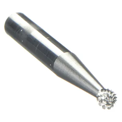 WIDIA METAL REMOVAL Double-Cut Ball Bur, SD-14, 3/16" Head, 1/4" Shank - Double-Cut Ball Burs