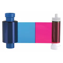 Full-color ribbon for ID card printers, providing 250 prints per roll. Compatible with manufacturer part number 3300-0021/2. Used for printing images and text on plastic cards for identification and access purposes.