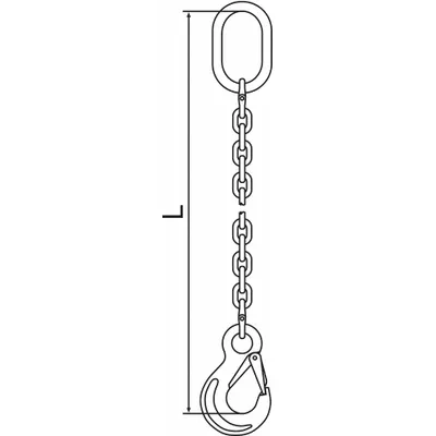 PEWAG Chain Sling: 5/8 in Chain Trade Size, 63 Chain Grade, Sling Hook, Stainless Steel - Corrosion-Resistant Grade-63 Single-Leg Chain Slings