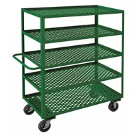APPROVED VENDOR Utility Cart: 2,000 lb, 5 Shelves, 48 in L x 24 in W Shelf, 11 in Between Shelves (MPN GC-2448-5-6MR-83T)