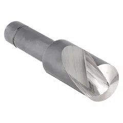 This 120° single-flute countersink is made from cobalt steel for heat resistance and edge life. With a 3/8 in body diameter, it is used to create conical recesses for flat-head screws in metalworking, including hardened steels and stainless steel.