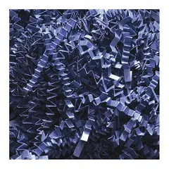 Navy blue crinkle paper used as decorative and protective packing material. Provides cushioning and void fill for shipping boxes, gift baskets, and retail displays. Supplied as a single-color product with a total weight of 10 lb.