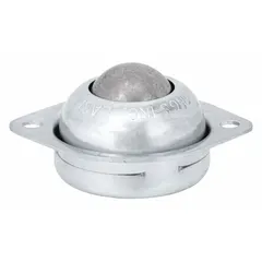 This countersunk flange mount ball transfer is used in material handling systems to enable smooth, multidirectional movement of items across work surfaces, conveyors, and assembly lines. It has a 1 in ball diameter, 75 lb ball load capacity, and 3/4 in projection.