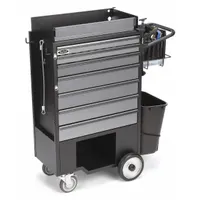 FLEXCART Tool Utility Cart: Black, 37 1/2 in Wd, 14 1/2 in Dp, 45 in Ht, No Lid, Padlockable (MPN FC-200WBT)