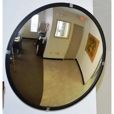 FRED SILVER Convex Mirror: Round, Acrylic, 13 in Dia, Hardboard, Indoor - Round Convex Mirrors