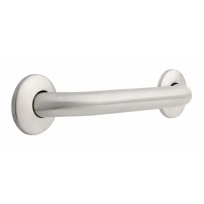 FRANKLIN BRASS Wall Grab Bar: Straight, 12 in Lg, 1 1/4 in Dia, Stainless Steel - Standard Grab Bars