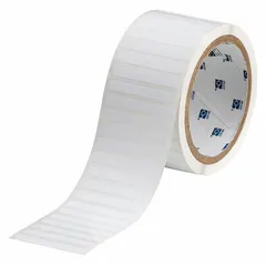 This precut label roll from Brady consists of 2500 white gloss polyester labels, each measuring 1/4 in x 2 in. Designed for use with the BBP11 printer series, these labels are suitable for industrial identification and asset tracking applications such as labeling equipment, panels, and components.