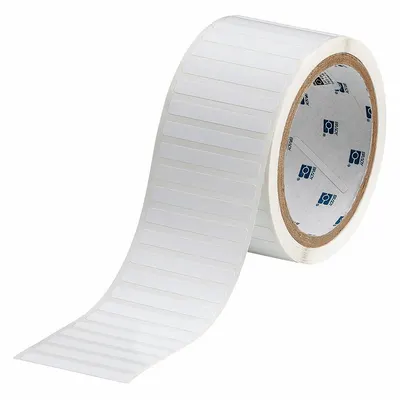BRADY Pre-Cut Label Stock Roll: 1/4 in x 2 in, 1/4 in, Polyester, White (Gloss) - Brady Precut Label Rolls