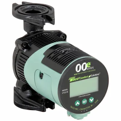 TACO Hydronic Circulating Pump: 1/20 hp HP, 110/120V AC, Cast Iron, Variable - Intelligent Inline Circulator Pumps