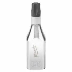 This MILWAUKEE Torx bit socket features a 3/8 in drive size and T40 tip size with a 2 in overall length. It is used for driving T40 Torx fasteners in assembly, maintenance, and repair applications.