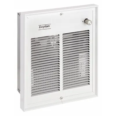 Dayton Recessed Electric Wall-Mount Heater: 1500 W/2000 W, 240/277V AC, Single Phase - Compact Recessed Electric Wall Heaters