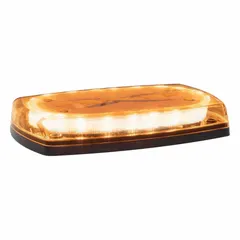 ECCO 5540 Series permanent-mount LED mini light bar, SAE J595 Class 1 rated. Features 35 selectable flash patterns and 16 AWG wire leads for electrical connection. Designed for bolt-on installation on emergency and service vehicles requiring high-intensity warning signals.