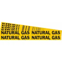 Pipe Marker: Natural Gas, Yellow, Black, Fits 3/4 to 2 3/8 in Pipe O.D., 4 Pipe Markers, 5 PK (MPN 105805-PK)