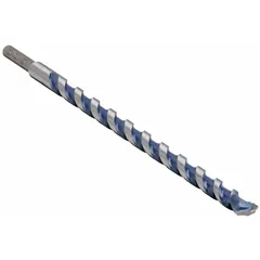Round-shank masonry drill bit for hammer drilling into concrete, brick, and block. Overall length 10 in, maximum drilling depth 8 in. Suitable for creating anchor or dowel holes in construction and renovation applications.