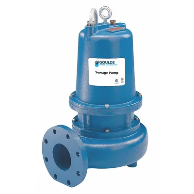 GOULDS Sewage Ejector Pump: Cast Iron, Single Phase, 3 hp, 230V AC - Non-Clog Sewage Ejector Pumps