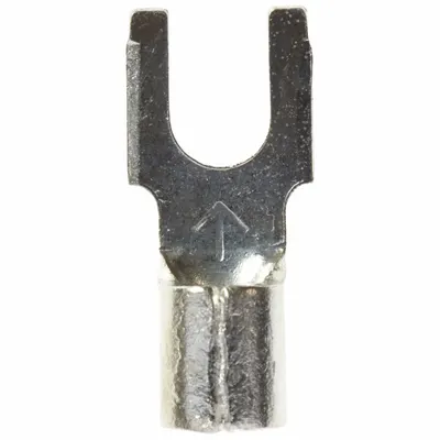 3M Fork Terminals: Bare, #8 Stud Size, 12 AWG – 10 AWG Wire Range, Block Fork - Non-Insulated Fork Terminals