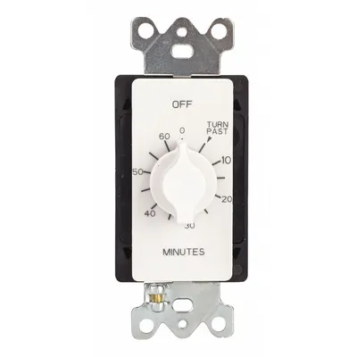 TORK Spring-Wound Timer: 1 hr Max, SPDT, 125V AC, No Wall Plate Included - Spring-Wound Mechanical Timers without Wall Plates