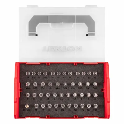 TEKTON Socket Set: 26 - 50 Pieces, 1/4 in Drive Size, 44 Pieces, 10 1/4 in Overall Lg - Hex Bit Socket Sets