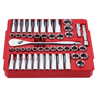 MILWAUKEE 48-22-9010 47-Piece SAE & Metric Socket Set with Drive Tools - SAE & Metric Socket Sets with Drive Tools