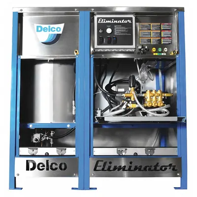 DELCO Electric Pressure Washer: Stationary, 230 V – Three-Phase, 3,000 psi, 5 gpm - Hot Water Pressure Washers