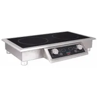 Induction Cooking Range: 2 Stations, Digital, Tempered Glass, 208V AC (MPN SM-251-2CR)