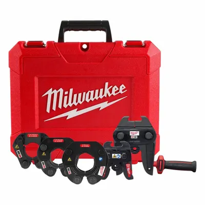MILWAUKEE Press Ring Kit: 1-1/4 in - 2 in Pipe, Stainless Steel, Extended Tool Types - Jaw & Ring Sets for Extended Press Tools Only