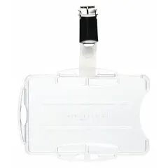 Plastic badge pouch for horizontal or vertical use. Clear pouch accommodates badges up to 2 3/4 in height and 3 3/4 in width. Suitable for displaying ID badges, access cards, or name tags in offices, industrial facilities, and events. Sold in a 25-pack.