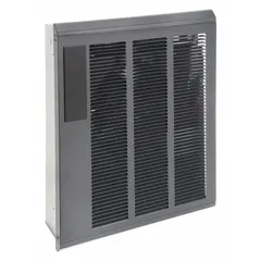 This large recessed electric wall heater delivers 4000 W of heating output at 208V AC, single-phase. It features a gray grille and 5-2 programming capability for flexible temperature scheduling. Rough-in dimensions are 18-1/4 in x 14-3/8 in x 3-1/2 in. Suitable for primary or supplemental heating in commercial and industrial spaces.