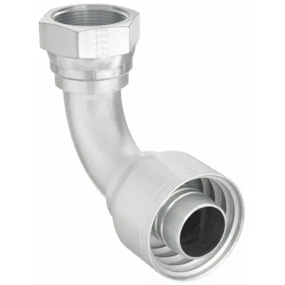AEROQUIP Hydraulic Crimp Fitting: Steel x Steel, 90° Elbow, -24 For Hose Dash Size - Aeroquip Crimp Hydraulic Hose Fittings with JIC Connection