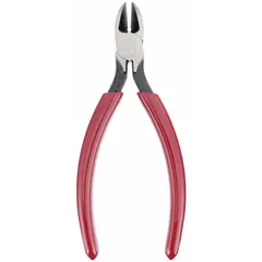Straight, pointed jaw diagonal-cutting pliers with 7/8 in jaw length and 1 1/8 in jaw width. Designed for manually cutting solid wire in electrical, construction, and maintenance applications. High-leverage design increases cutting force for clean, precise cuts. Not insulated or rated for live electrical work.