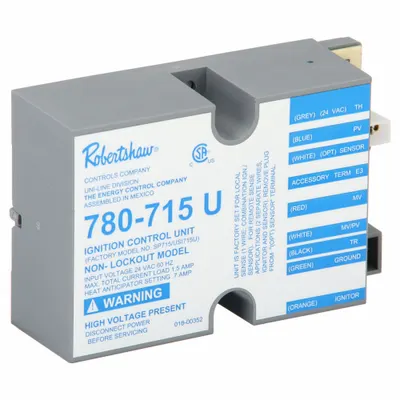 Robertshaw Ignition Control: Universal, 24V AC, 6 min Pre-Purge, 1.5 A Main Valve Output - Intermittent Pilot Ignition Controls