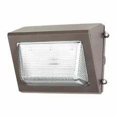 Full-size LED wall pack delivering 6,958 to 8,081 lumens with selectable 3000K/4000K/5000K color temperatures. Operates on 120 to 347V AC at 50W with Type IV distribution. Suitable for outdoor perimeter lighting on commercial and industrial buildings, such as parking lots, loading docks, and building entrances.