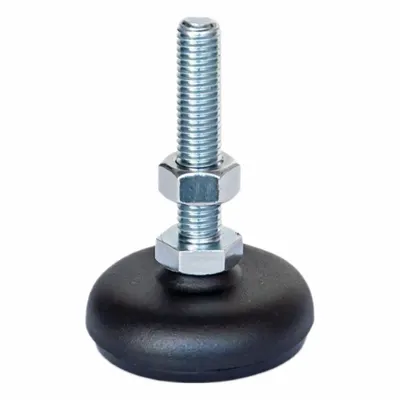 JW WINCO Male-End Leveling Mount: Swiveling Stud, 3/8"-16 Thread Size, 2.36 in - Non-Skid Male Leveling Mounts
