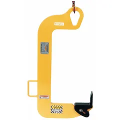 Coil C-hook lifter designed for handling coiled materials such as steel coils. Features a pivoting wedge to secure the load during lifting and transport. Maximum load capacity of 1,000 lb. Suitable for use in manufacturing, warehousing, and metal processing environments.
