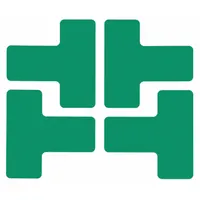 Floor Marking Tape: T, Solid, Green, No Legend, 2 in x 5 in, 8 mil Tape Thick, Brady®, B-514, 20 PK (MPN 104437)