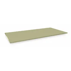 Particleboard decking panel designed for use with boltless shelving systems. Measures 48 inches by 24 inches with an unfinished sand-colored surface. Provides a flat platform for storing boxes, parts, and light loads in warehouses, workshops, and retail backrooms.