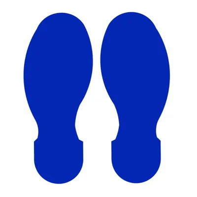 BRADY Floor Marking Tape: Footprint, Solid, Blue, No Legend, 3 1/2 in x 10 in - Footprint-Shaped Floor Marking Tape