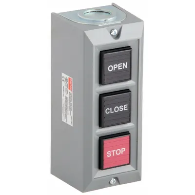 Dayton Control Station: (3) Push Buttons, 0 Pilot Lights, 2NO/3NC, Open/Close/Stop - Push-Button Control Stations