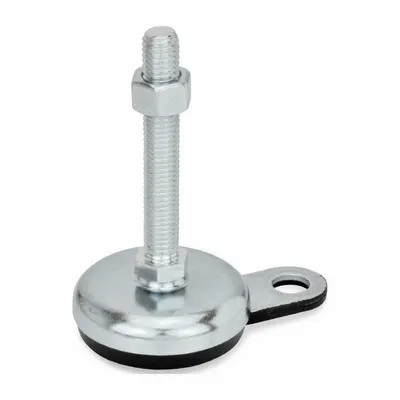 JW WINCO Male-End Leveling Mount: Swiveling Stud, 3/8"-16 Thread Size, 3.15 in - Non-Skid Male Leveling Mounts