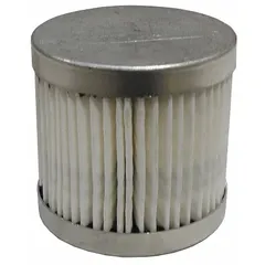 Paper air filter replacement element with 2.43 in overall height, 3/8 in inside diameter, and 1 1/8 in outside diameter. Used in industrial compressors and pneumatic systems to remove particulates from intake air.