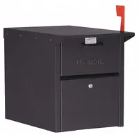 Mail Chest: 1 Doors, Horizontal, 17 1/4 in H x 14 3/8 in W x 23 in D, Pedestal Mounting, Black (MPN 4350BLK)